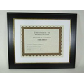 8.5"x11" Black w/Gold Trim Certificate Frame